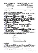 Đề kiểm tra học kỳ I môn Hóa học Lớp 11 - Mã đề 320 - Năm học 2018-2019 - Sở giáo dục và đào tạo Quảng Nam